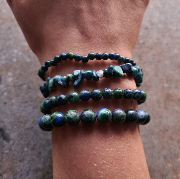 Jewelry - Chrysocolla Stone Handmade Bracelet Set of 4